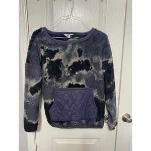 Joy Lab Gray Camo Fleece Jacket Size Small Front Pocket Pullover Sweatshirt